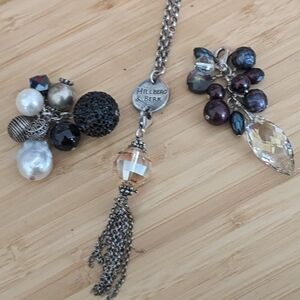 Hillberg And Berk Sterling Silver Necklace And Clip On Charms Set
